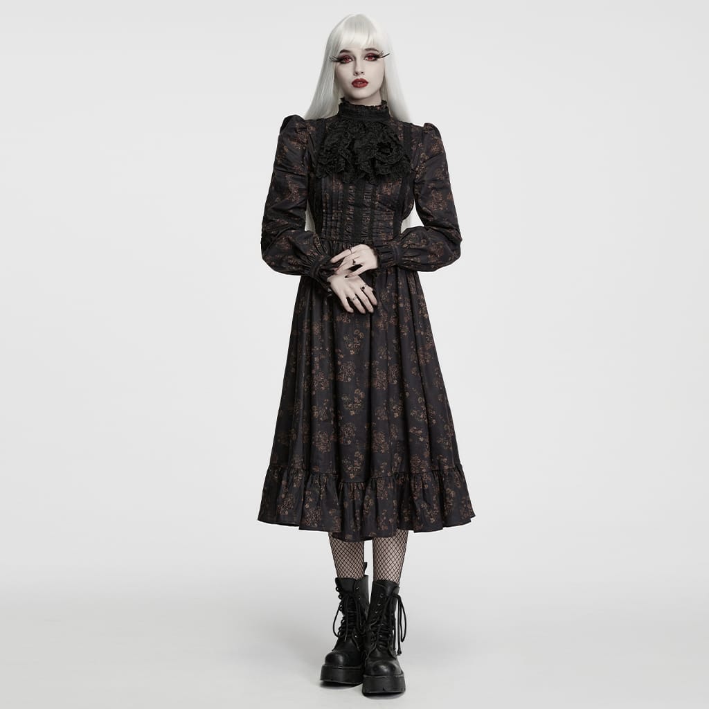 PUNK RAVE Women's Gothic Floral Lace Collar