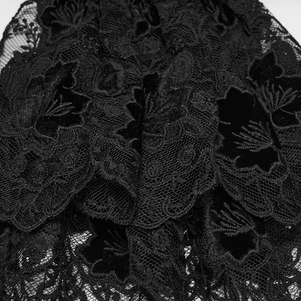 PUNK RAVE Women's Gothic Floral Lace Collar