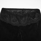 PUNK RAVE Women's Gothic Floral Lace Mesh Splice Flared Pants
