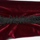 PUNK RAVE Women's Gothic Floral Lace Spliced Beaded Tassel Flare Pants Red