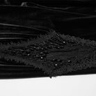 PUNK RAVE Women's Gothic Floral Lace Spliced Beaded Tassel Flared Pants Black