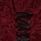 PUNK RAVE Women's Gothic Floral Printed Lace-up Jacket Red