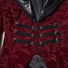 PUNK RAVE Women's Gothic Floral Printed Lace-up Jacket Red