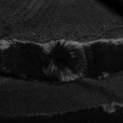 PUNK RAVE Women's Gothic Fluffy Hooded Winter Cloak Black