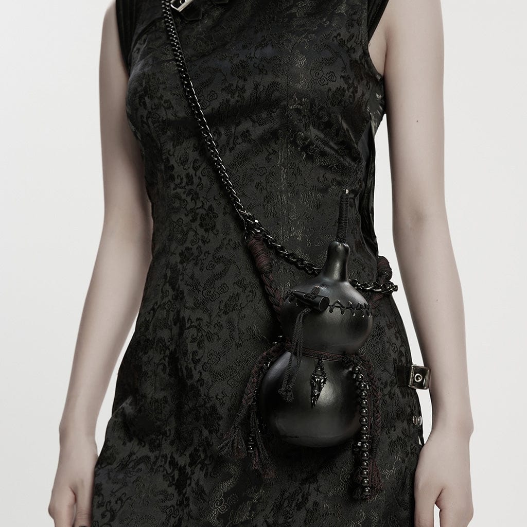 PUNK RAVE Women's Gothic Gourd Chain Bag