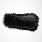 PUNK RAVE Women's Gothic Halterneck Jacquard Denim Vest with Faux Fur Collar Black