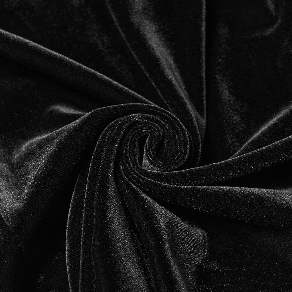 PUNK RAVE Women's Gothic Heart Embroideried Long Sleeved Top Black