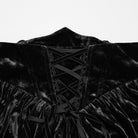 PUNK RAVE Women's Gothic High-waisted Lace-up Velvet Fishtailed Skirt Black