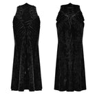 PUNK RAVE Women's Gothic High-waisted Lace-up Velvet Fishtailed Skirt Black