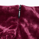 PUNK RAVE Women's Gothic High-waisted Lace-up Velvet Fishtailed Skirt Red