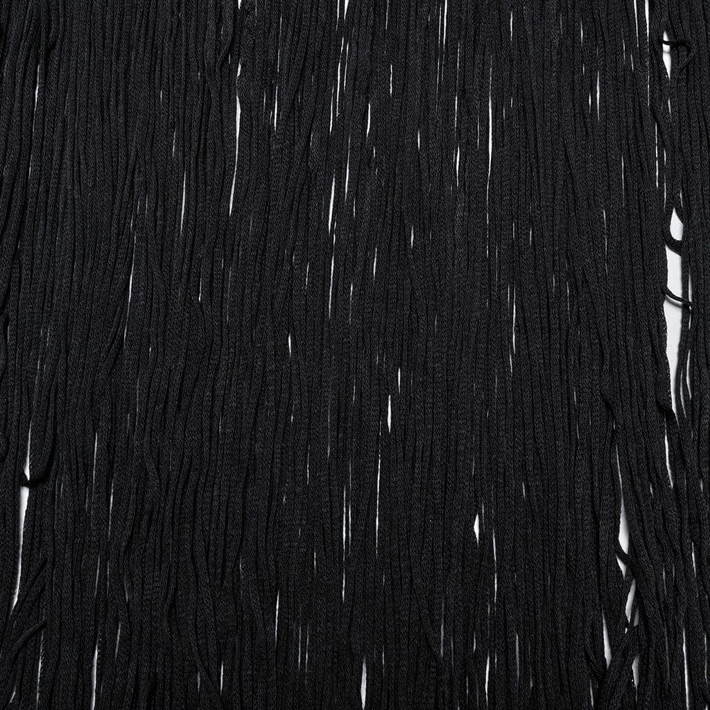 PUNK RAVE Maglione con nappe traforate gotico da donna nero