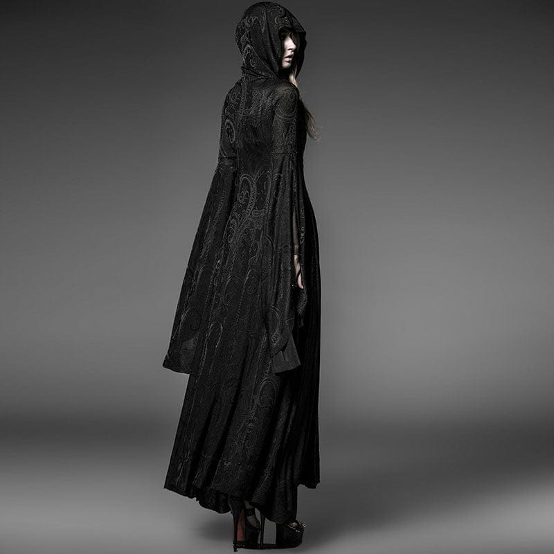 PUNK RAVE Women's Gothic Hooded Witch Maxidress Halloween Priestess Dress