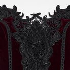 PUNK RAVE Women's Gothic Irregular Applique Lace-up Overbust Corset Red