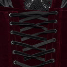 PUNK RAVE Women's Gothic Irregular Applique Lace-up Overbust Corset Red