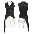 PUNK RAVE Women's Gothic Irregular Bat Collar Vest with Chain