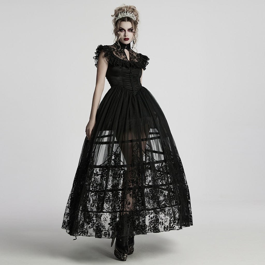 PUNK RAVE Women's Gothic Irregular Beaded Crystal Headwear