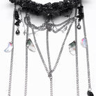 PUNK RAVE Women's Gothic Irregular Crystal Cross Headwear Black