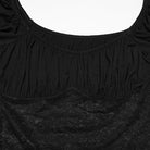 PUNK RAVE Women's Gothic Irregular Floral Lace Splice Ruched Top