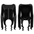 PUNK RAVE Women's Gothic Irregular Gradient Velvet Shirt