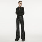 PUNK RAVE Damen Gothic Irregular Mesh Splice Shirt