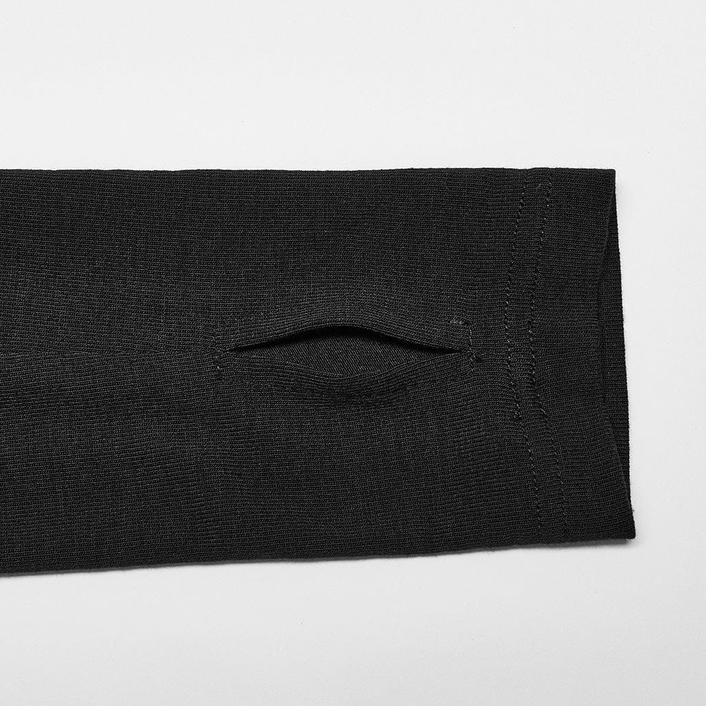 PUNK RAVE Damen Gothic Irregular Mesh Splice Shirt