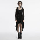 PUNK RAVE Women's Gothic Irregular Off-the-shoulder Ruffled Witch Dress
