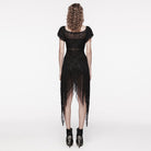 PUNK RAVE Women's Gothic Irregular Puff Sleeved Mesh Dress