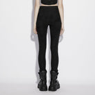 PUNK RAVE Women's Gothic Jacquard Buckle-up Pants