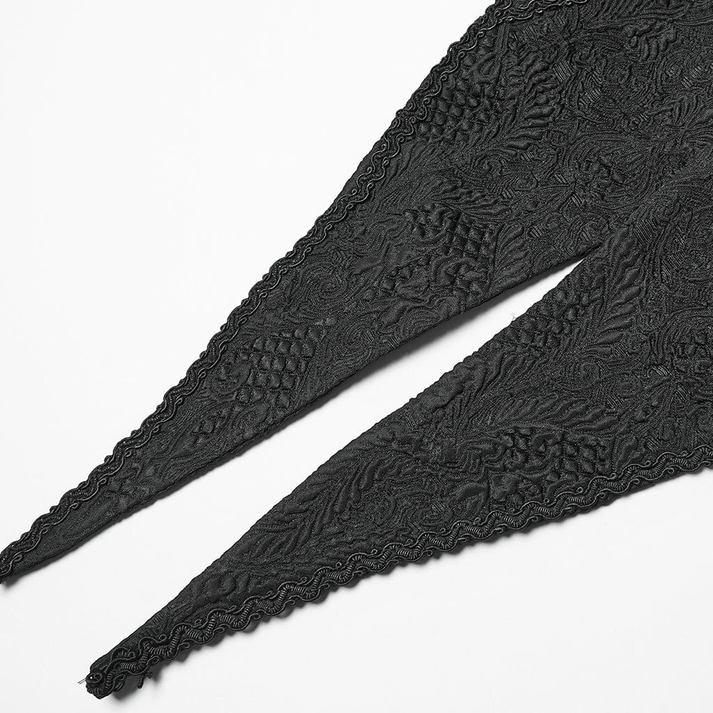 PUNK RAVE Women's Gothic Jacquard Buckle-up Swallow-tailed Vest