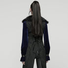 PUNK RAVE Women's Gothic Jacquard Buckle-up Swallow-tailed Vest