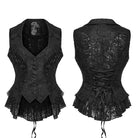 PUNK RAVE Women's Gothic Jacquard Lace Beaded Vest