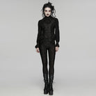 PUNK RAVE Women's Gothic Jacquard Lace Beaded Vest