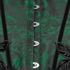 PUNK RAVE Women's Gothic Jacquard Tassels Underbust Corset Black-Green