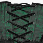 PUNK RAVE Women's Gothic Jacquard Tassels Underbust Corset Black-Green
