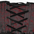 PUNK RAVE Women's Gothic Jacquard Tassels Underbust Corset Black-Red