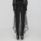 PUNK RAVE Women's Gothic Jacquard Underbust Corset with Detachable Mesh