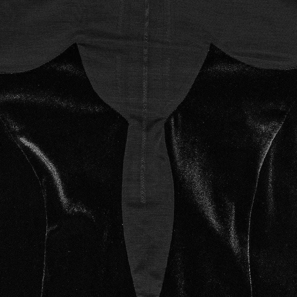 PUNK RAVE Women's Gothic Lace Ruffled Lace-Up Maxi Dress