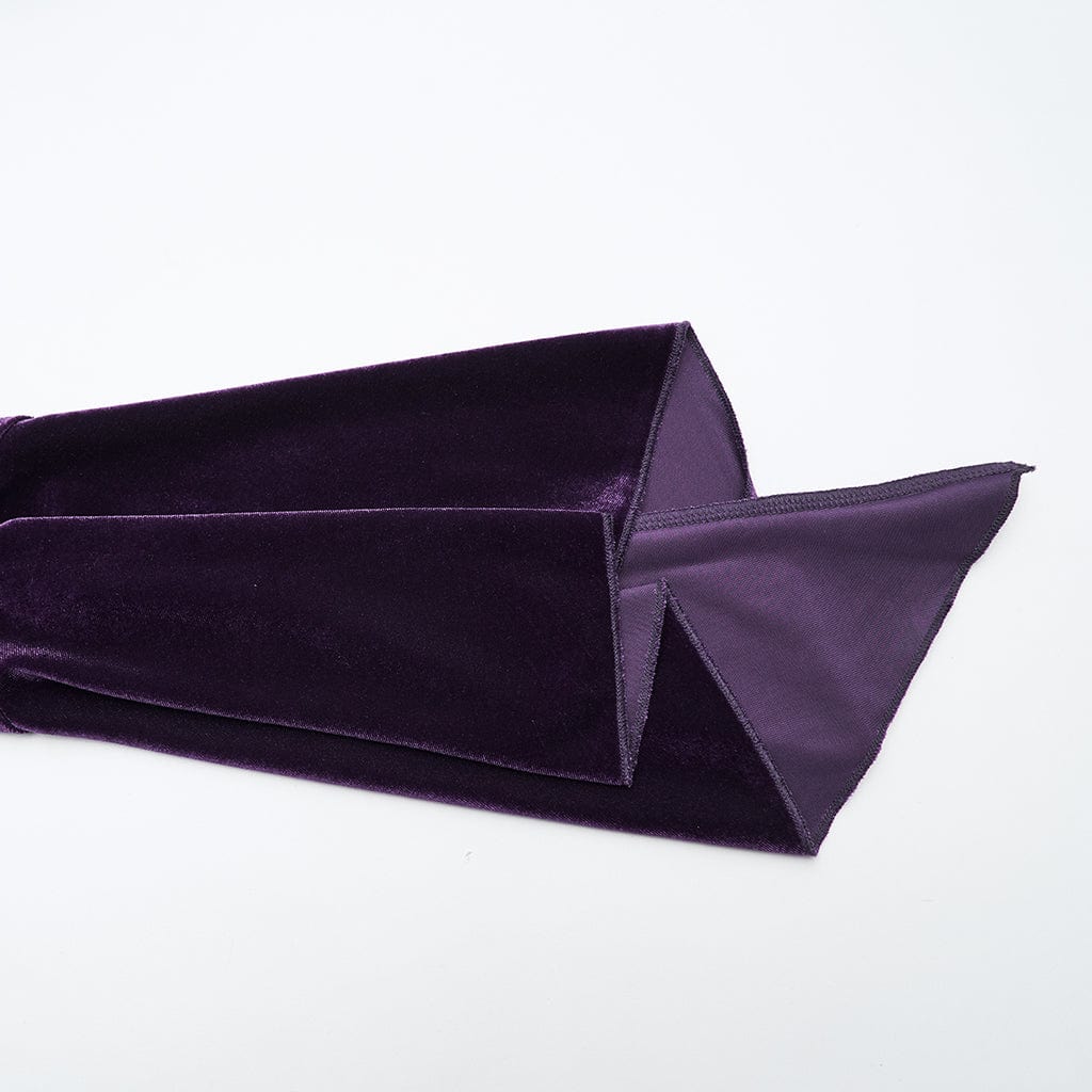 PUNK RAVE Women's Gothic Lace Splice Bell Sleeved Top Violet