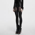 PUNK RAVE Women's Gothic Lace Splice Embossed Leggings