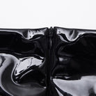 PUNK RAVE Women's Gothic Lace Splice Faux Leather Skirt