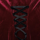 PUNK RAVE Women's Gothic Lace Splice Velvet Fishtailed Prom Dress Red
