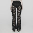 PUNK RAVE Women's Gothic Lace Tassels Flared Pants Black