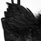 PUNK RAVE Women's Gothic Lace-up Feather Mesh Bustier