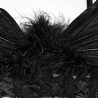 PUNK RAVE Women's Gothic Lace-up Feather Mesh Bustier