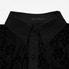PUNK RAVE Women's Gothic Lace-up Floral Long Sleeve Shirt