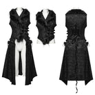 PUNK RAVE Women's Gothic Lace-up Jacquard Detachable Vest