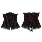 PUNK RAVE Women's Gothic Lace-up Lace Hem Underbust Corset