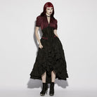 PUNK RAVE Women's Gothic Lace-up Lace Trim Underbust Corset Black