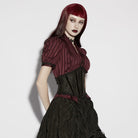 PUNK RAVE Women's Gothic Lace-up Lace Trim Underbust Corset Black