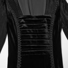 PUNK RAVE Women's Gothic Lace-up Pleated Flared Sleeved Hooded Dress Black